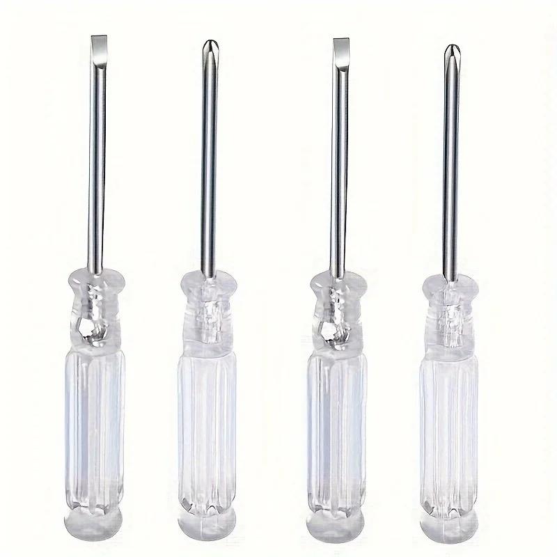 

4pcs Crystal Screwdriver Transparent 3mm Cross One Word 3.0 Mini Handle Jack Chisel Tool