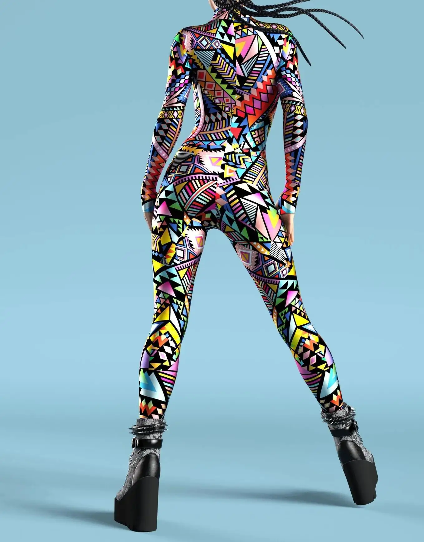 Sexy Leopardenmuster-Overall für Damen, Party-Kostüm, enganliegender Jumpsuit, Onesie-Kostüm, elastischer Bodysuit für Feiertage und Spiele. – Detail 14