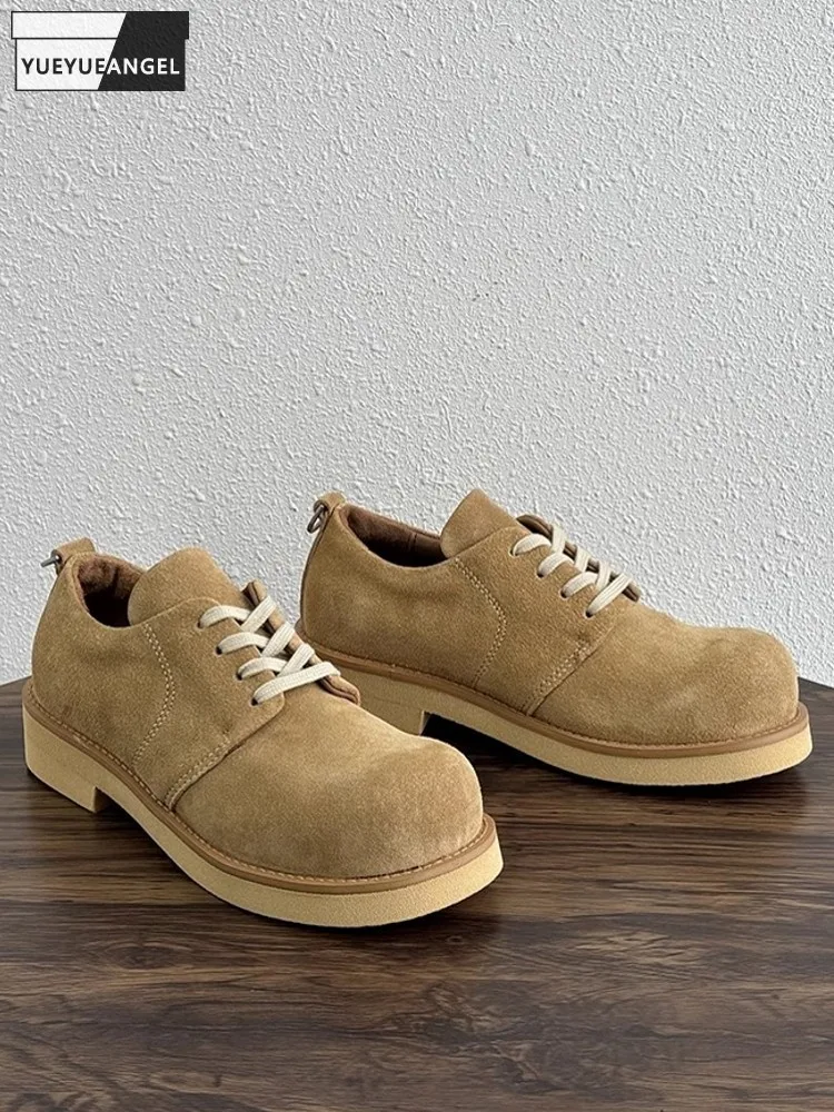 

Винтажные мужские модельные туфли из коровьей кожи с круглым носком, деловые мужские рабочие формальные туфли, осенние новые дизайнерские туфли дерби на шнуровке