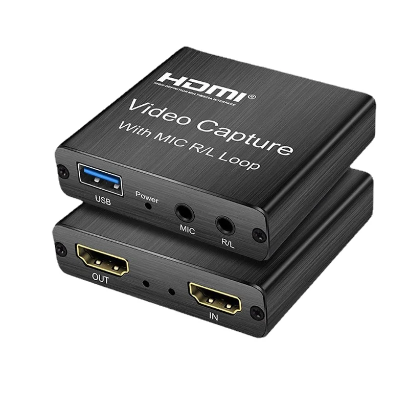 

USB HDMI Capture Card - HD Video Recording Box for OBS Game Live Streaming with 3.5mm Mic Input