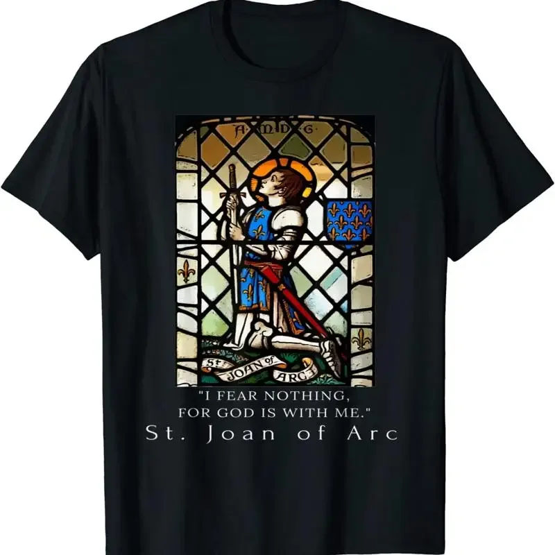 NEW LIMITED St Joan of Arc T Shirt I Rear Nothings For God is With S 3XL