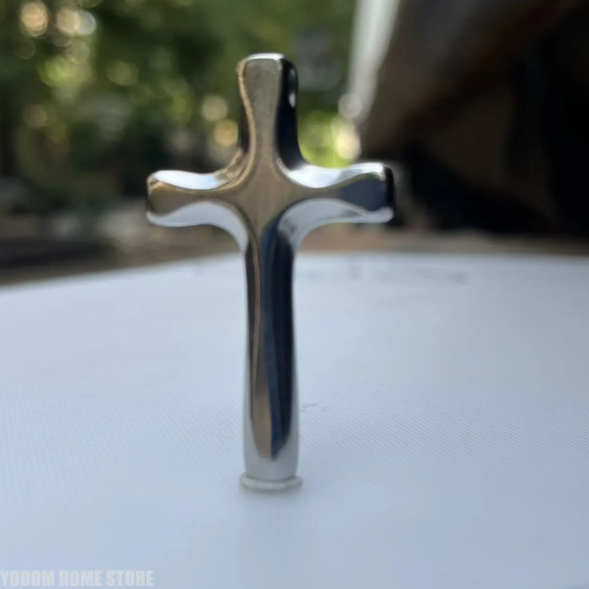Titanium Alloy Mini Cross Pendant Desk Decoration Luxury Home Decor Accessory Ornament Gift