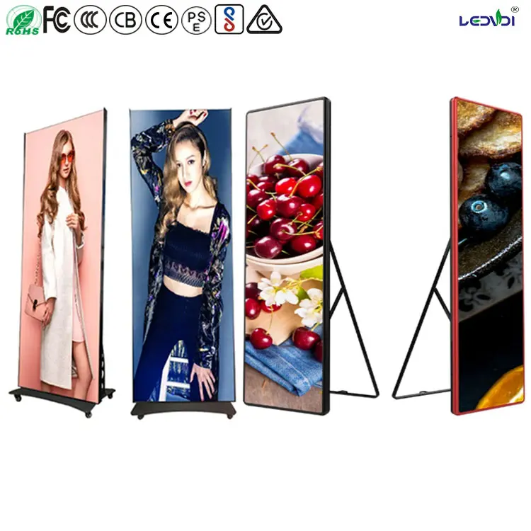 Smart New P2.5 2.5mm LED Display with Mobile Stand Remote Control 4G WIFI for Smart Management Mirror Poster