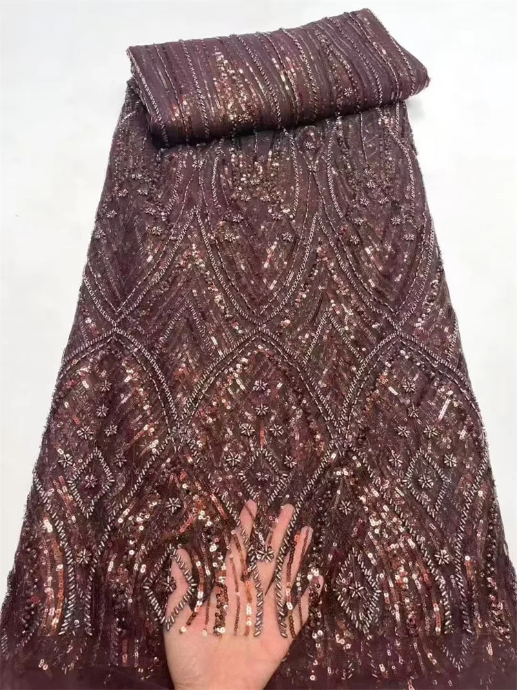 Luxus Afrikanische Orange Pailletten Spitze Stoff Hohe Qualität Französisch Tüll Spitze Stoff Für Nigerianischen Stickerei Spitze Stoffe Nähen