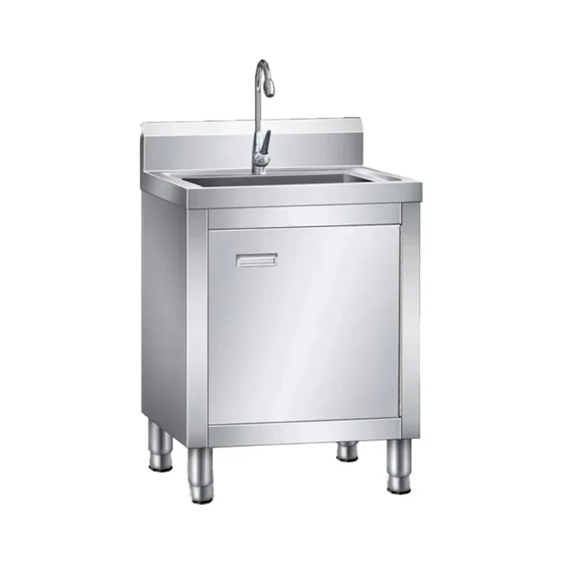 

Commercial Stainless Steel Integrated Sink Cabinet Household Hand Dishwashing Kitchen Workbench for Hotels and Restaurants