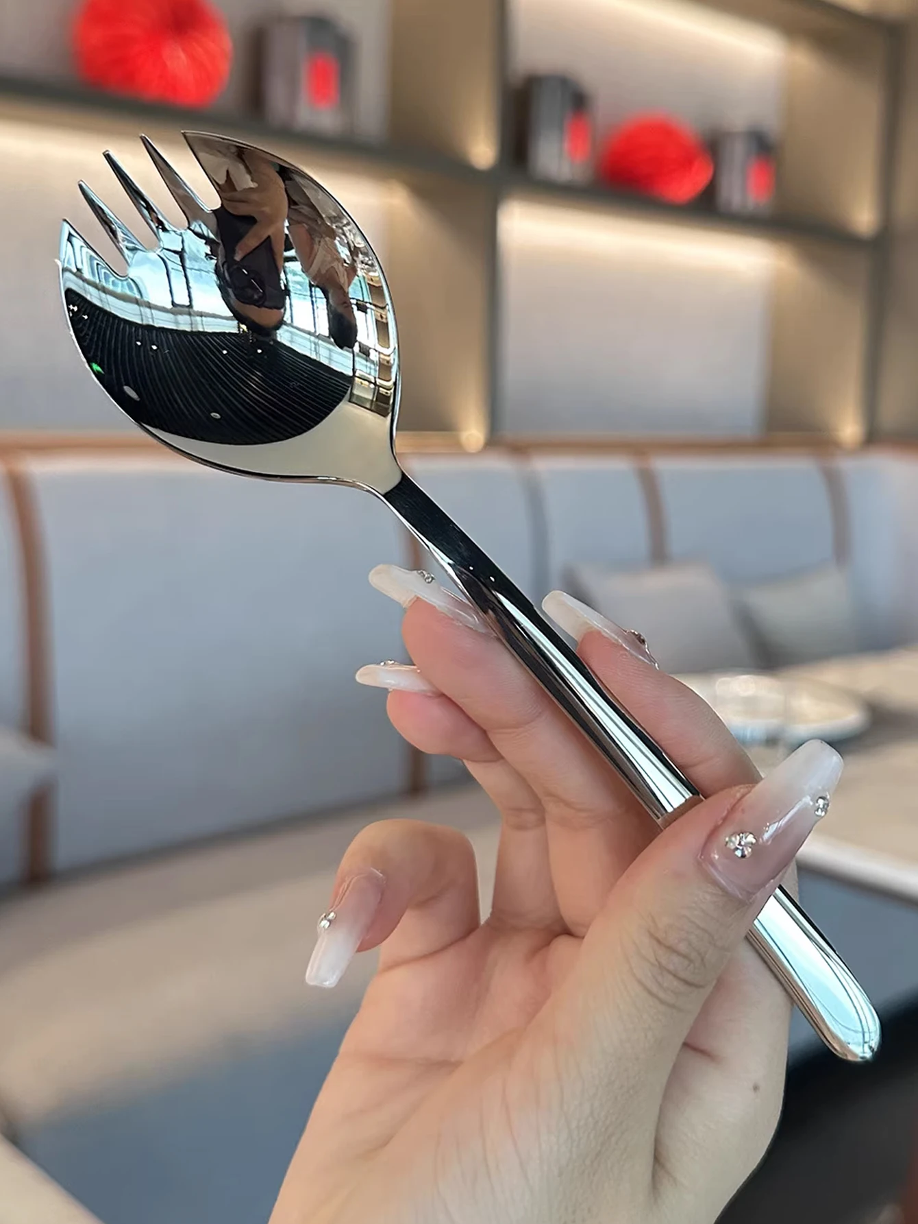 1pcs/2pcs Stainless Steel Salad Forks, 304 Stainless Steel Spork,Fork Reusable Fruit Appetizer Dessert Forks for Household Use