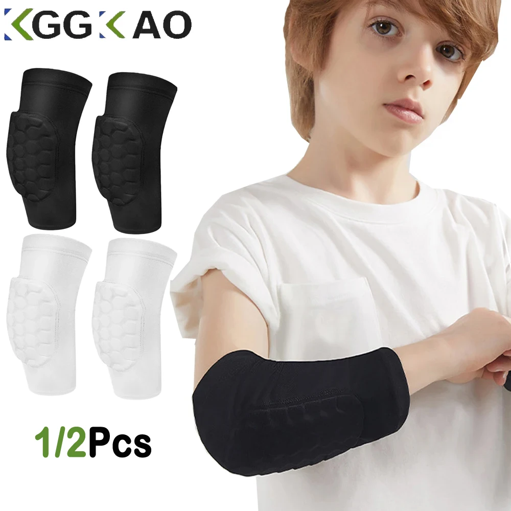 1/2Pcs Kids Elbow Pads,Breathable Compression Sleeve Soft Elbow Brace Boys,Girls,Junior Youth,Elbow Protector for Volleyball