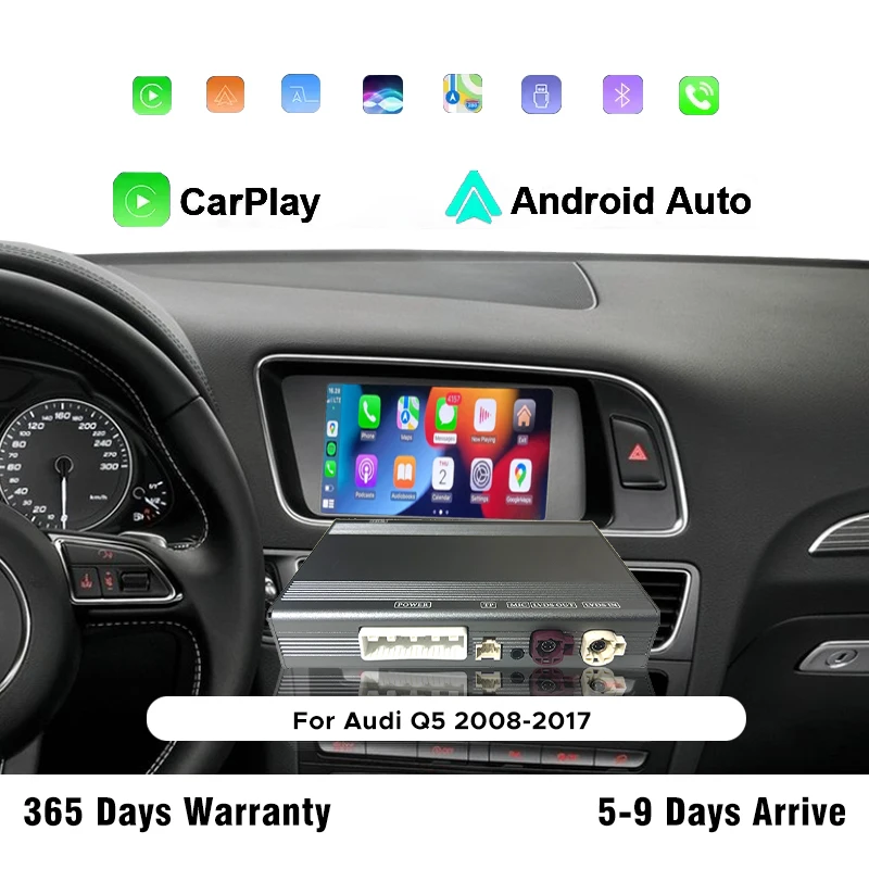 

Wireless CarPlay&Android Auto Interface For Audi Q5 2008-2019 With Car DVD Player Mirror Link AirPlay Navigation Plug and Play