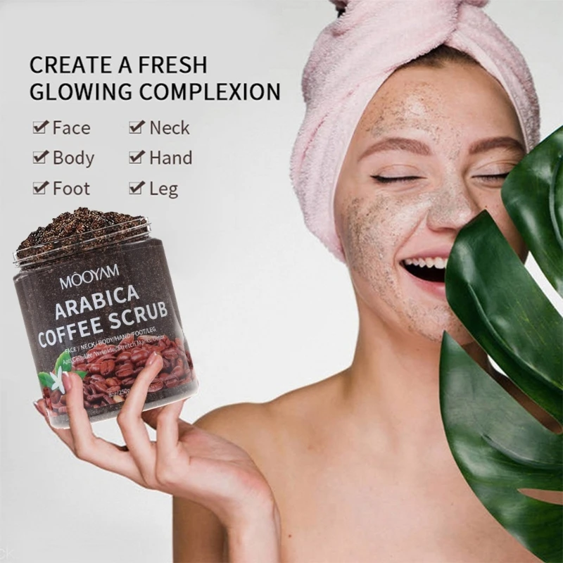 250g Arabica Coffee Body Scrub Cream Dead Skin Exfoliating Cleaning Polish Paste Dropship