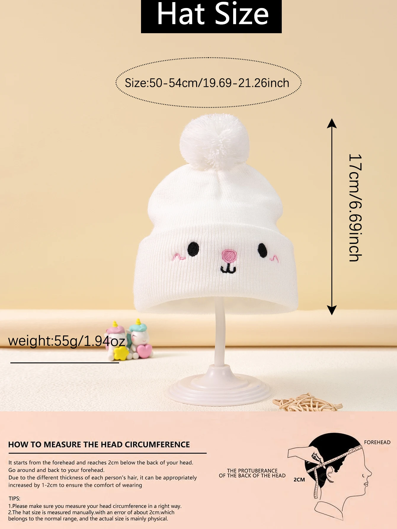 2PCS Children's comfortable knitted woolen ball caps - Hand-washable and stretchable fabric, expression design