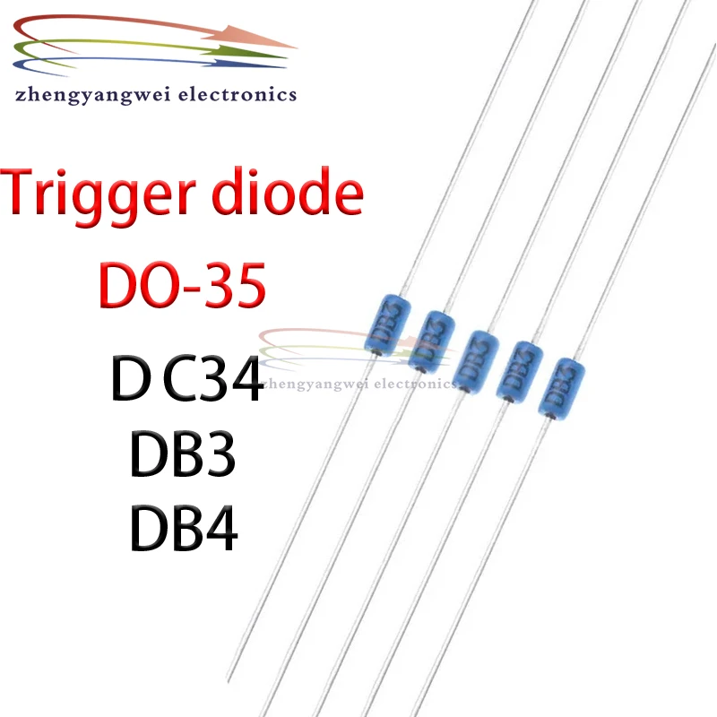 100PCS DB3 DB4 DC34 blueblue Bidirectional trigger diode DB-3 trigger tube package DO-35