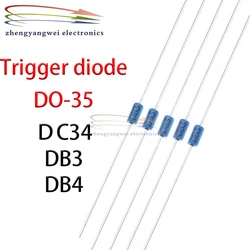 Disparador bidireccional de diodo, paquete de tubo de piezas, DB3, DB4, DC34, blueblue, DO-35, 100 DB-3