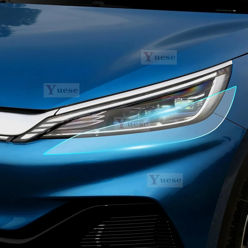 

Для BYD Atto 3/Yuan Plus EV 2022 2023 2 шт. защитная пленка для фар автомобиля прозрачная дымчатая черная наклейка из ТПУ