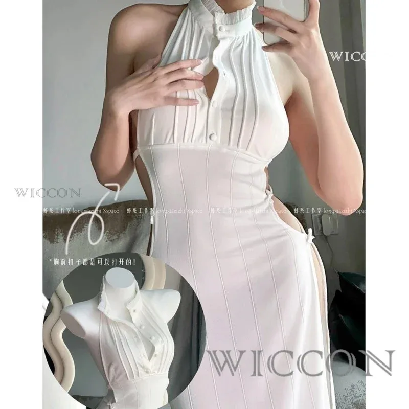 فريرين في الجنازة دوجين السرخس تأثيري ازياء السرخس هالوين ازياء للنساء السرخس مثير الأبيض متماسكة فستان مرن شعر مستعار