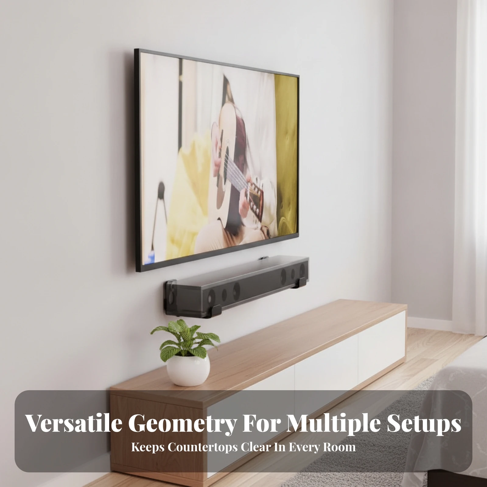 Soundbar Wall Mount Telescoping Soundbar Mounting Bracket L-Shaped Brackets Heavy Duty Sturdy for Home Theater, Living Room