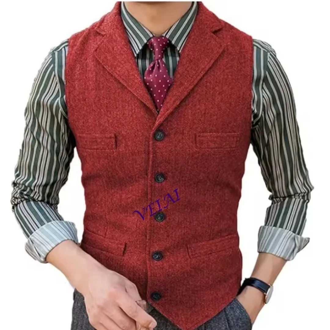 

Индивидуальный мужской приталенный шерстяной жилет — твидовый жилет с узором «елочка» на заказ для жениха, свадьбы и бизнеса | Платье-жилет, Винтаж