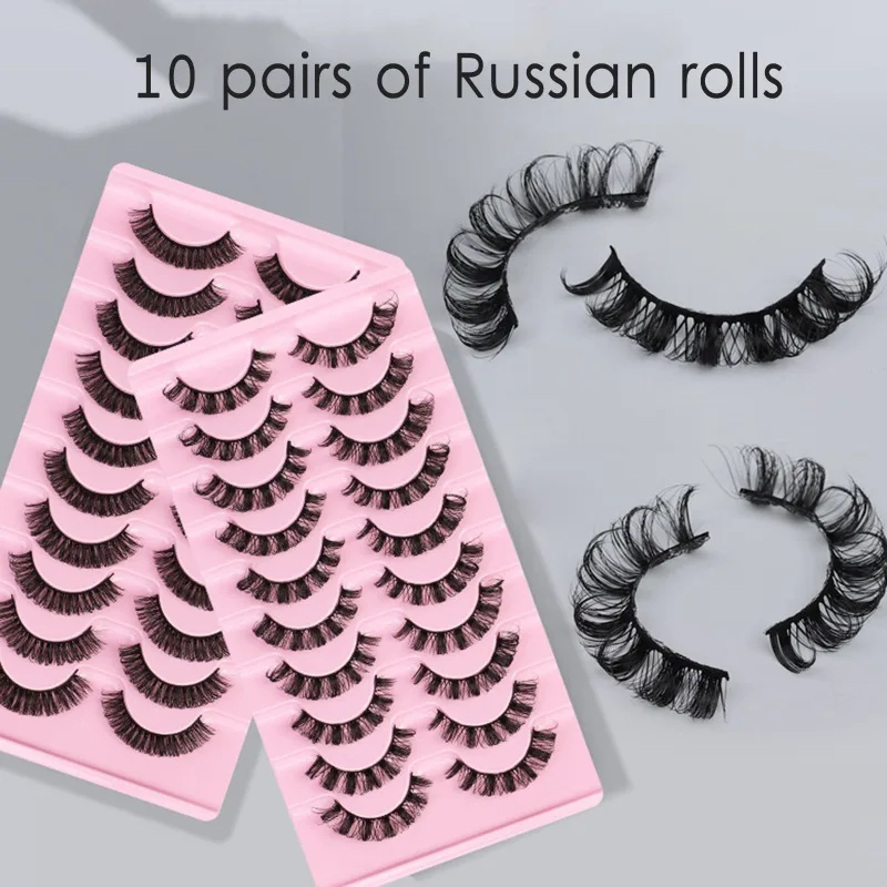 10 Pairs Handmade False Eyelashes Multipack Eye Lashes Reusable Extension 5 Different Styles Design Lightweight Makeup Tools