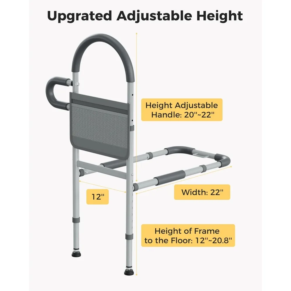 Adjustable Bed Safety Rails for Seniors with Non-Slip Handle, Storage Pocket, Fits Twin to King Beds