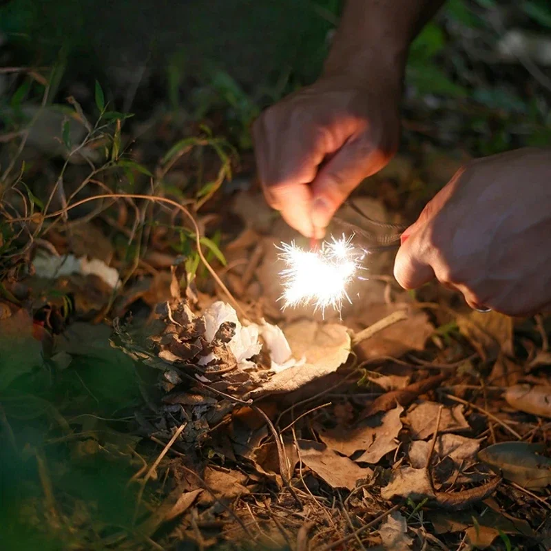 

New Outdoor Survival Emergency Kit Flint Fire Starting Tool with Serrated Scraper USB Flash Drive Magnesium Bar for Cigarette