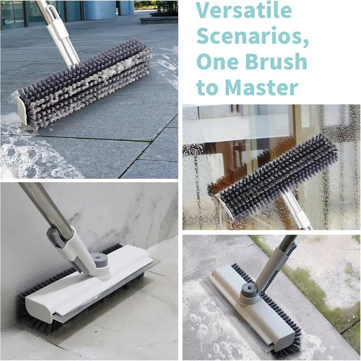 2026 New Tool Floor Scrub Brush with Long Handle, Scrape and Heavy-Duty Stiff Bristle Scrubber Brush for Cleaning Shower