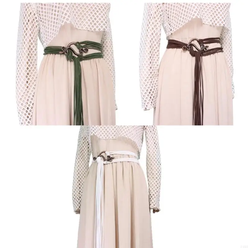 

Vikinges Trolles Crosses Rope Belt Medieval Long Rope Belt Norses Witch Belt F3MD