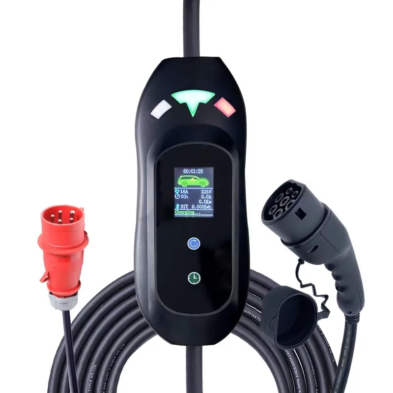 11kw 22kw 16A 3 Phase 220v 430v Fast Electric Charger New Type 2 GBT Portable EV Charger EV Cars Wifi Connectivity