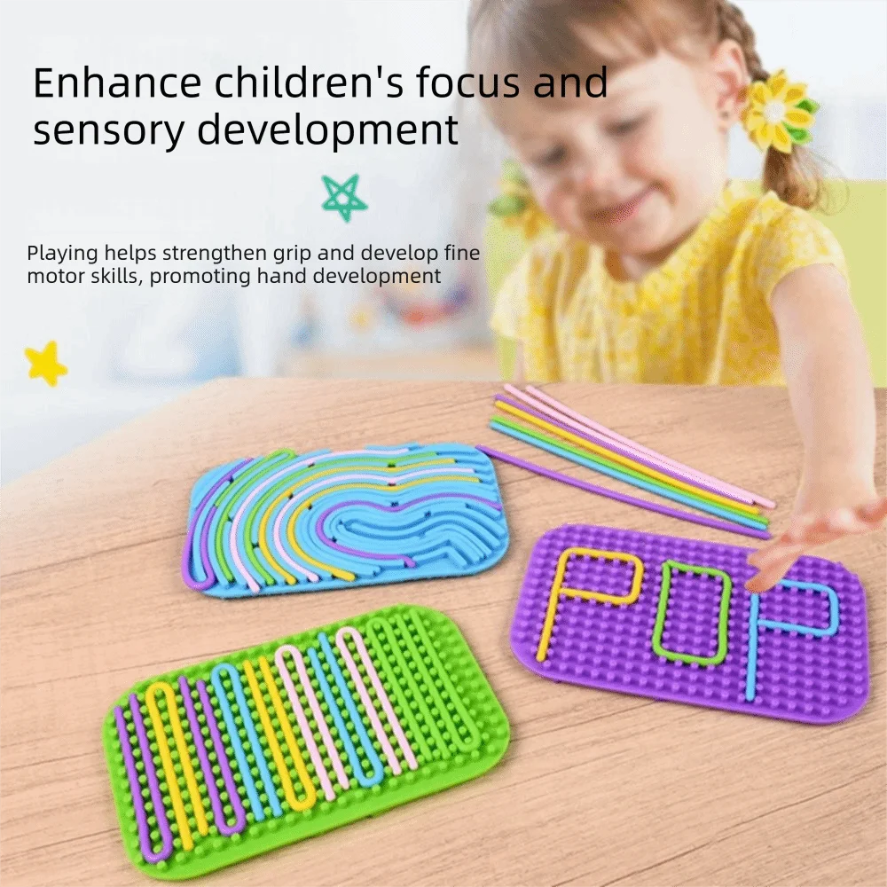 

New Silicone Sensory Activity Board Screen-Free Double Sided Silicone Fidget Toy Safe Silicone Calm Down Toy Stress Anxiety