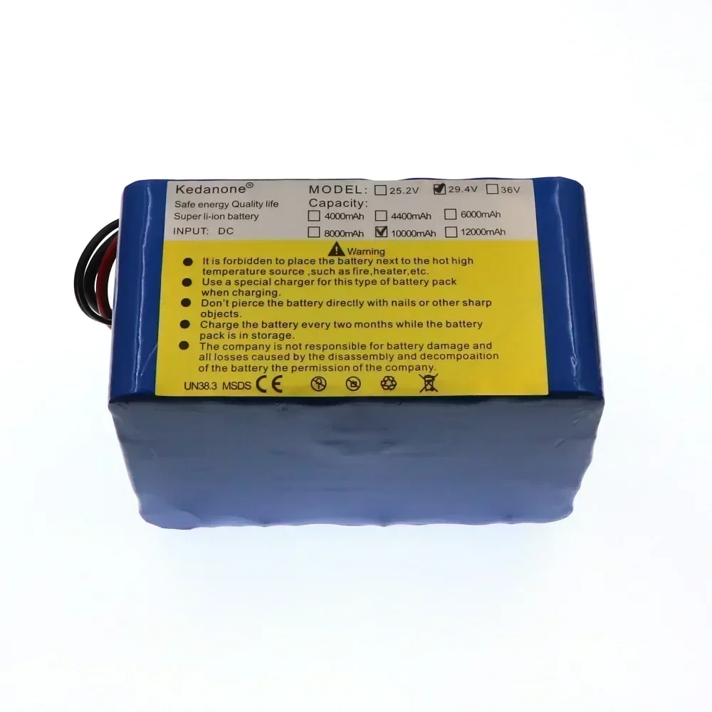 24v 10ah 7S5P battery pack 15A BMS 250w 29.4V 10000mAh battery pack for wheelchair motor electric power+2A charger