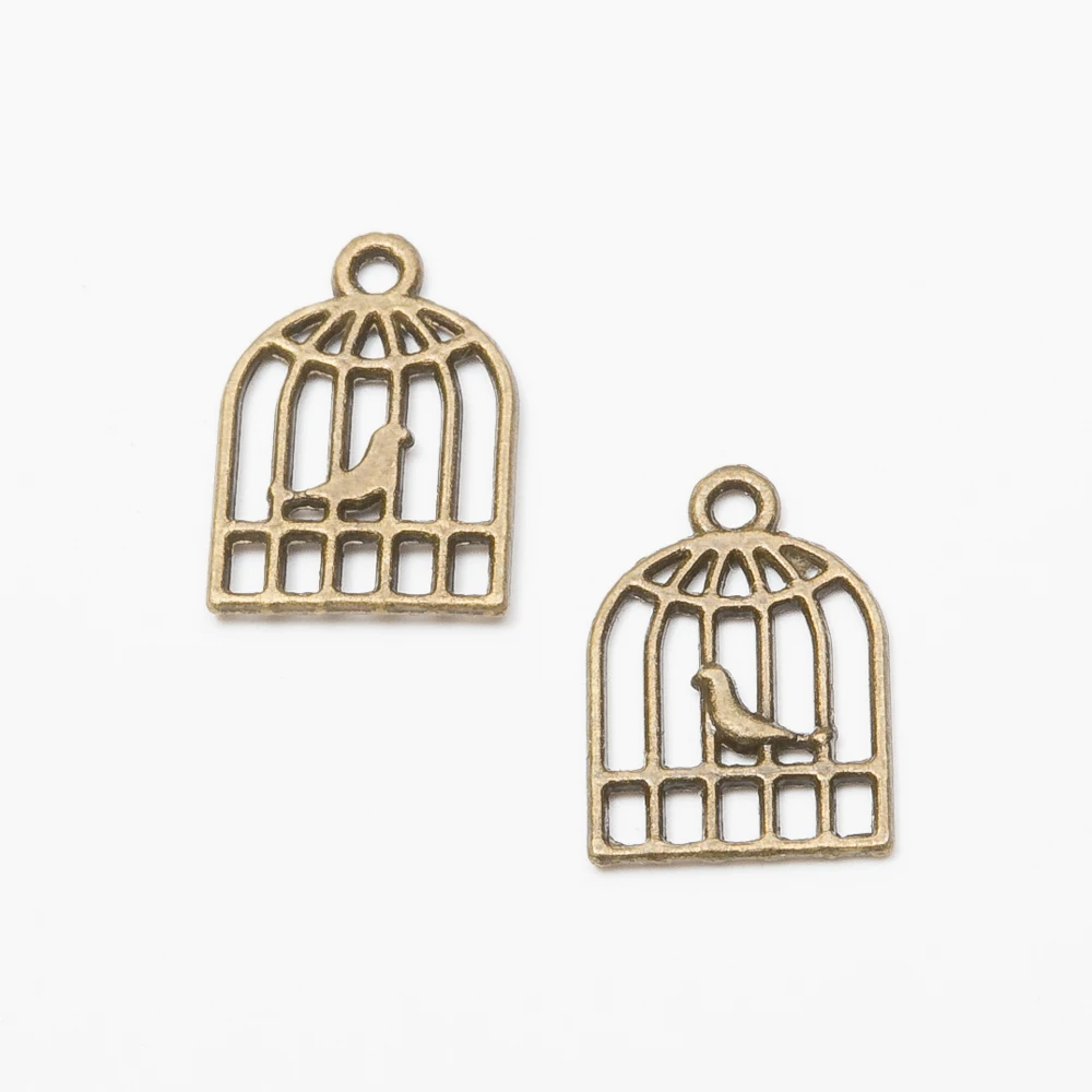 90pieces (cage) vintage zinc alloy charm metal pendant DIY jewelry discovery making accessories 218