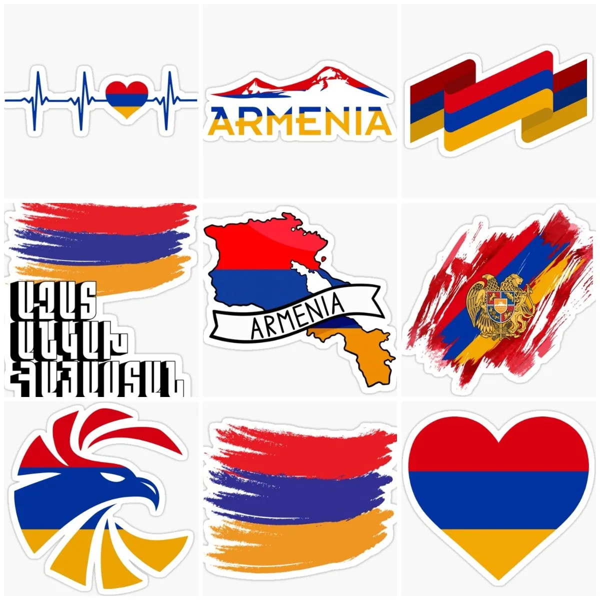 

Armenia AM Flag Map Emblem Sticker Car Window Moto Wall Room Door Truck Vinyl Bicycle Glass Helmet Racing PVC Decal Customizable