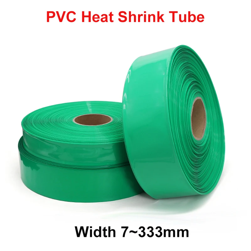 

2/5/10/20M Green 18650 Battery Wrap Pack PVC Heat Shrink Tube 7~333mm Li-ion Wrap Cover Skin Shrinkable Sleeve Film Sheath