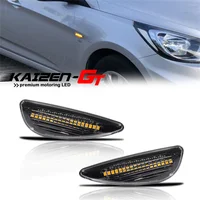 Luces LED secuenciales ámbar para parachoques delantero de coche, luces indicadoras laterales, luces intermitentes de señal de giro para Hyundai Solar Verna Accent I20