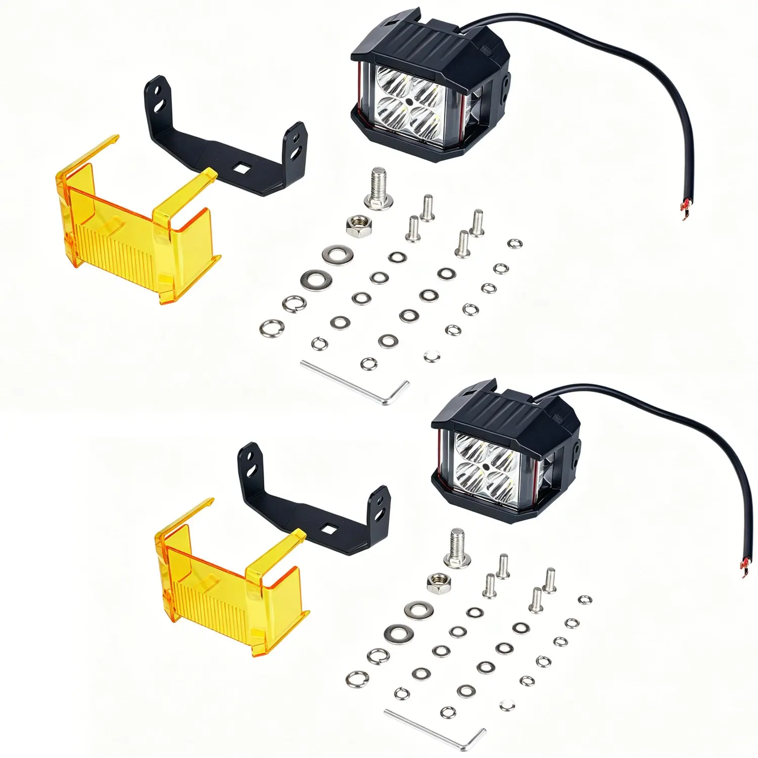 NEW 4 Inch 120W LED Work Light Pods with Double-Side Shooter DRL Driving Lights for Truck Pickup Offroad Tractor SUV 4WD 12V 24V
