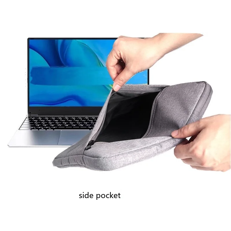 Denim-Laptop-Hülle 8-17 Zoll Schutztasche für Notebook und Tablet mit gepolstertem Innenfutter – Detail 9