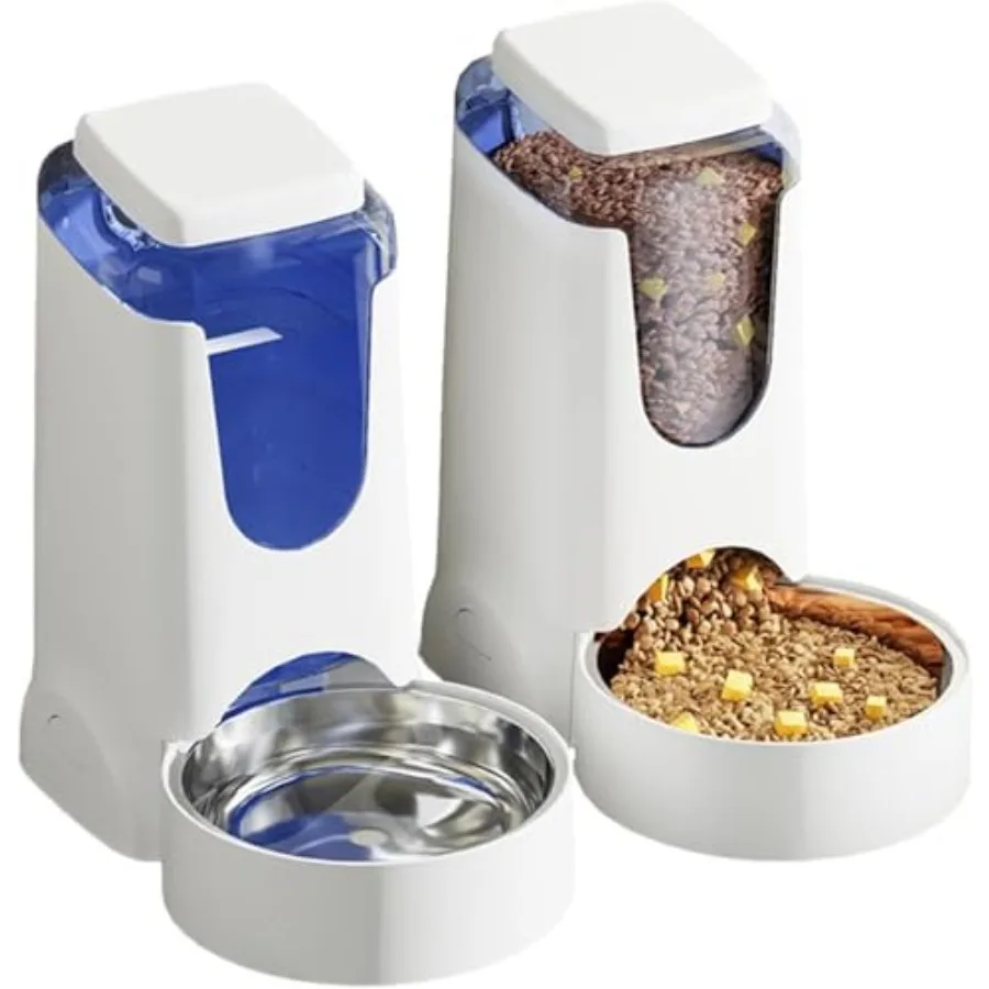 

Автоматический гравитационный дозатор корма для домашних животных 2,8 л и 4 л с миской из нержавеющей стали для средних и крупных собак и кошек