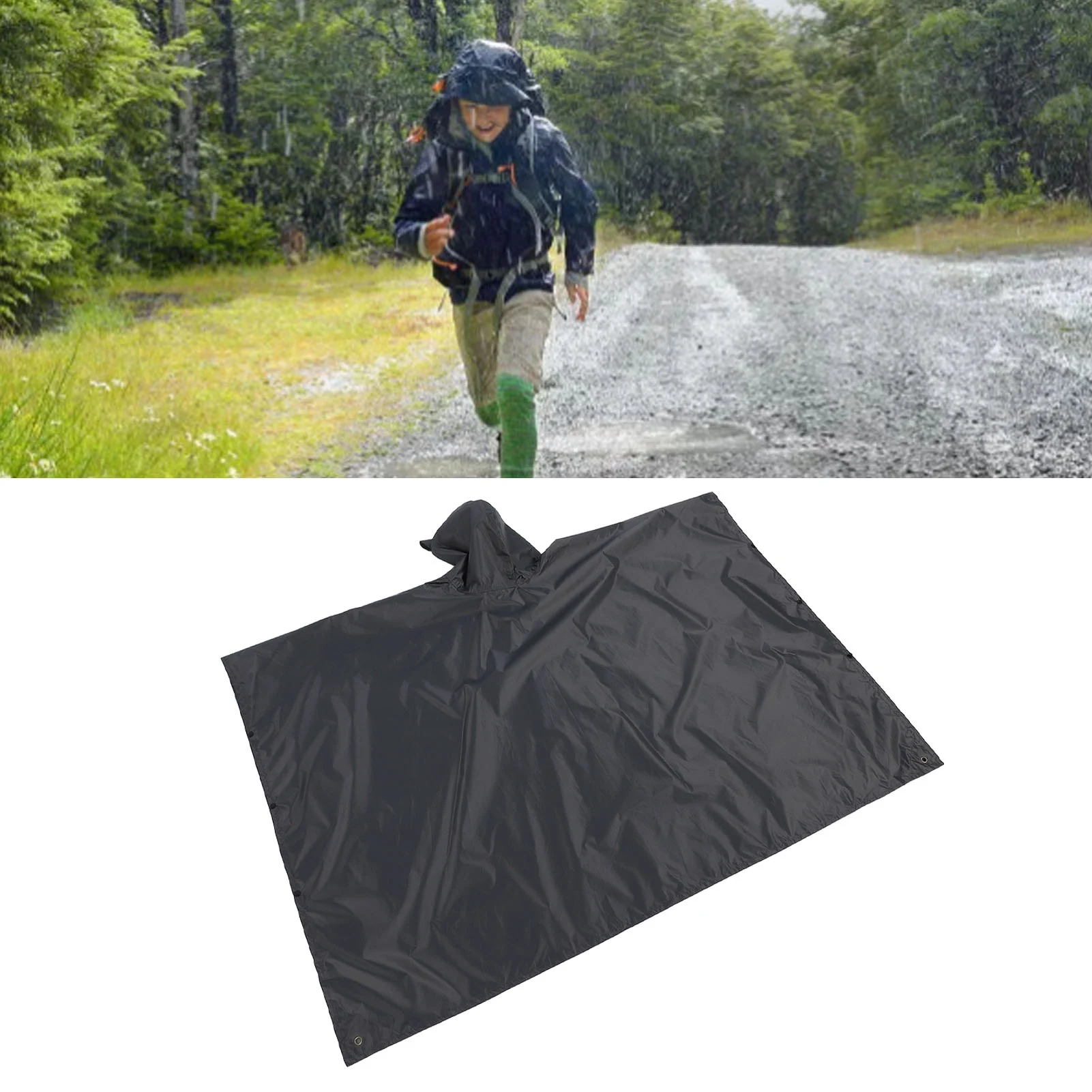 

Outdoor Raincoat Hooded Sleeve Long Waterproof Rain Poncho Motorcycle Rain Cover Camping Hiking Travel Rainwear Tent