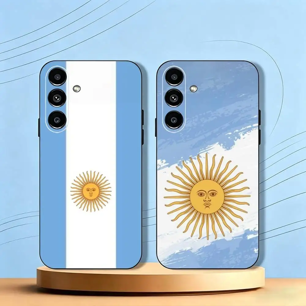 Argentina Sun May Flag  Phone Case Black Silicone Soft For Samsung Galaxy A73,A72,A71,A70,A53,A52,A51 Gift