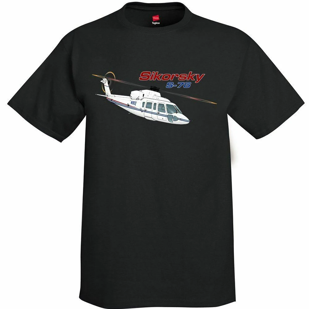 

Sikorsky S-76 Spirit Commercial Utility Helicopter T Shirt. Short Sleeve 100% Cotton Casual T-shirts Loose Top Size S-3XL