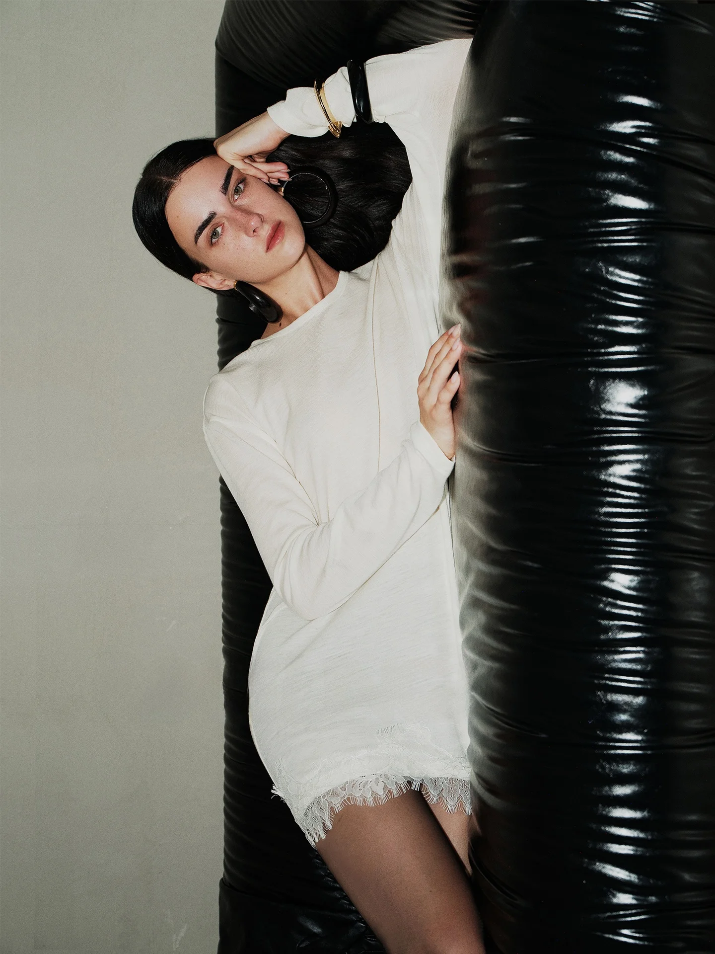 

RoseLingLing Романтическая романтическая шерстяная акриловая кружевная свободная круглая футболка Ne Повседневная универсальная длинная футболка...