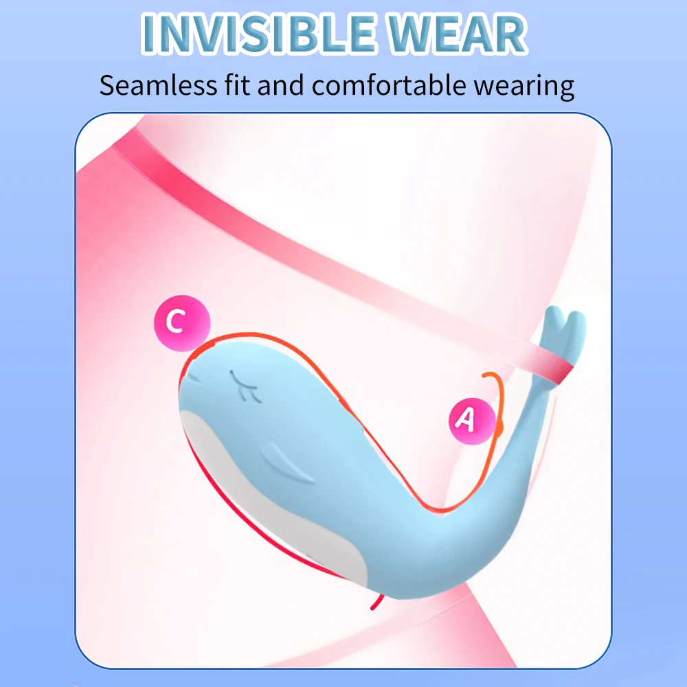 Licklip Wireless Remote Cute Whale Vibrator Kawaii Sex Toys for Women Heating Waterproof Vibration Wearable G spot Massager