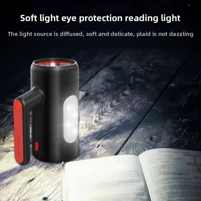 Super Bright LED Laser Flashlight - COB Red Warning Side Work Light, Waterproof Home Emergency Outdoor Torch