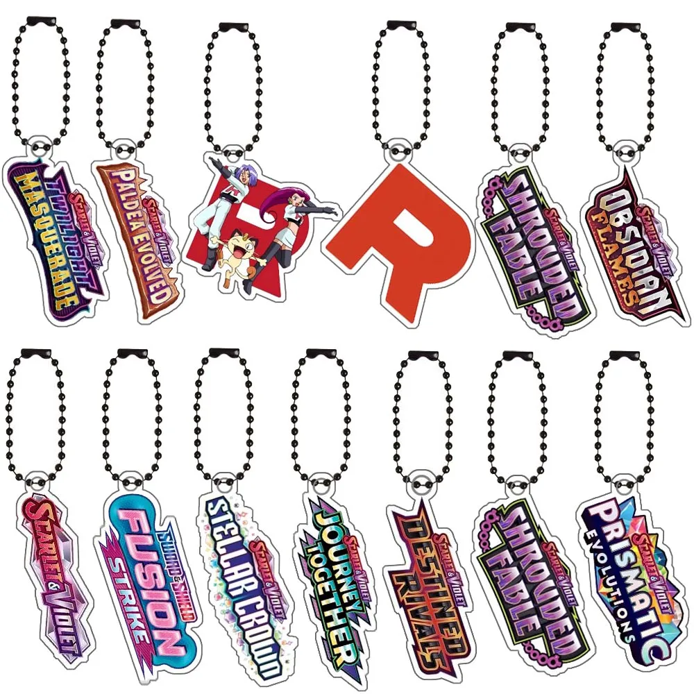 Anime Pokemon Tcg Französische Version Karte Serie 151 Sv11 Logo Acryl Schlüsselbund Diy Hausgemachte Schlüssel Kette Tasche Anhänger Dekoration Geschenk