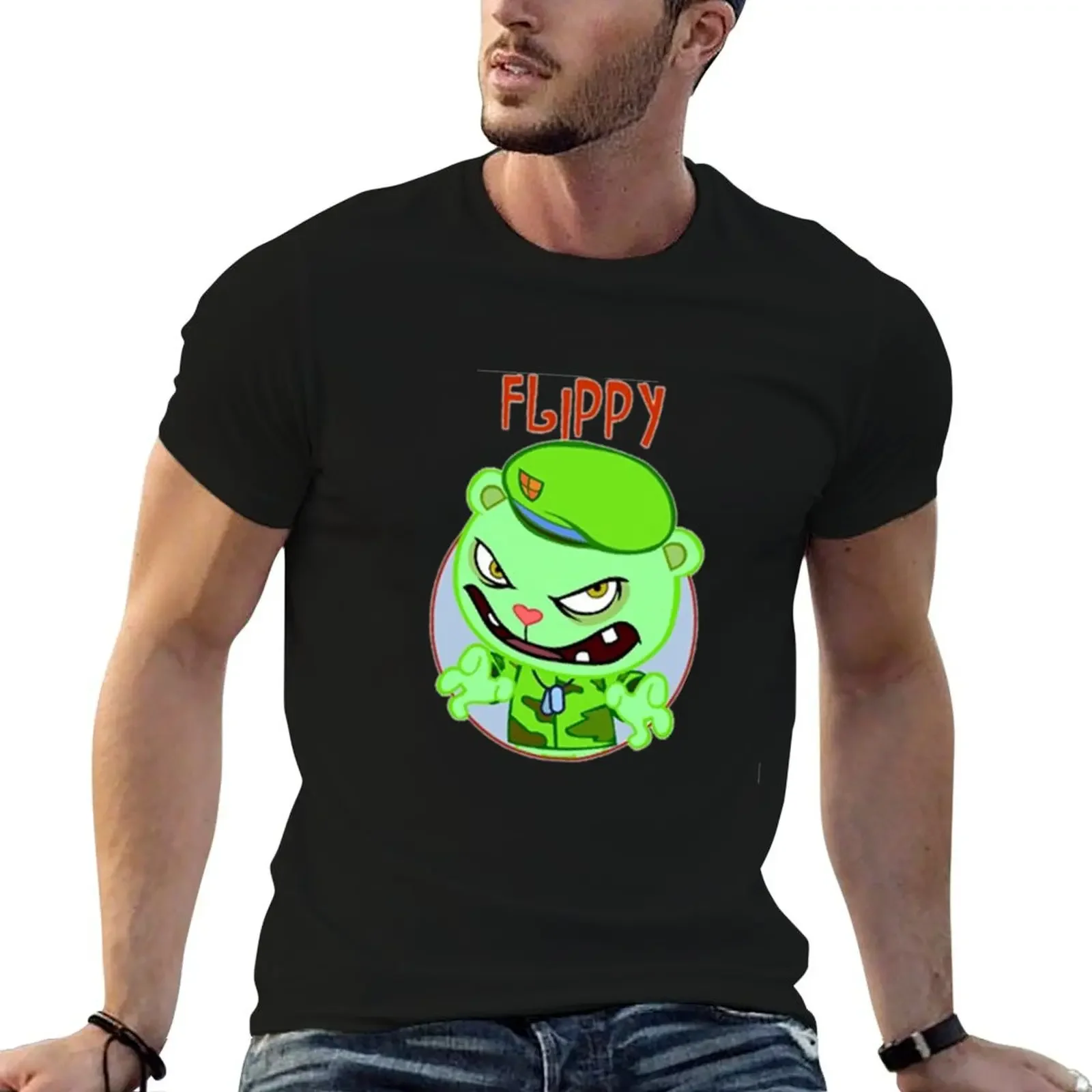 Happy Tree Friends: Flippy T-Shirt animal prinfor boys plus sizes vintage t shirts boys animal print sweat shirts, men