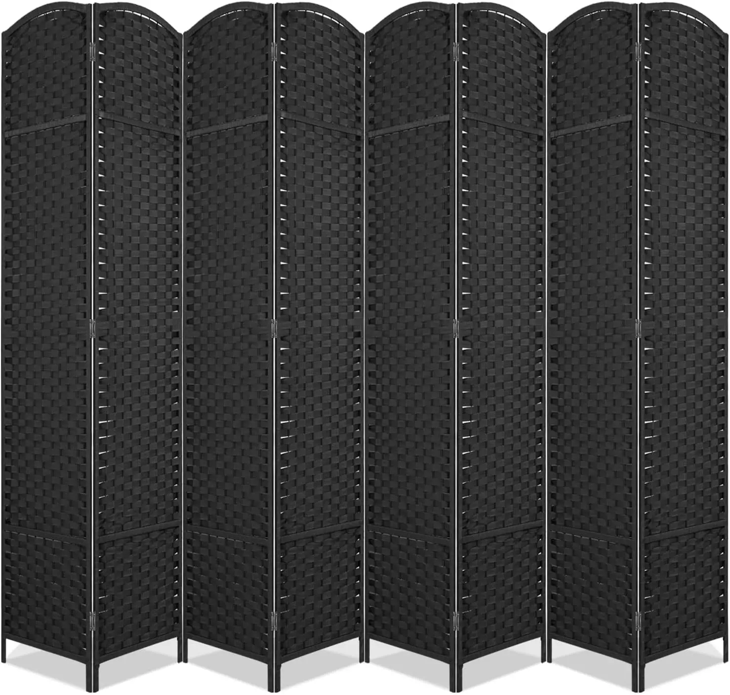 

Room Divider 8 Panel 5.57 FT and Folding Privacy Screen with Wood Frame, Hand Woven Design Room Divider Panel for Room D