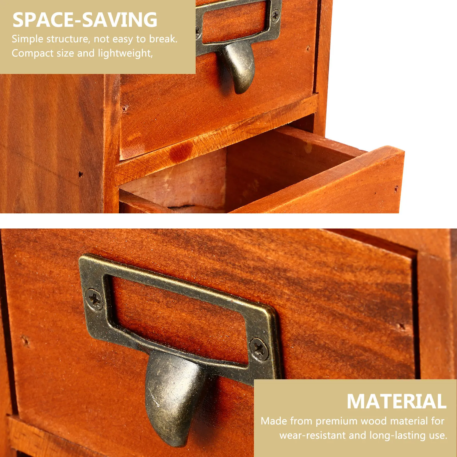 

Solid Wood Storage Box Desktop Organizer Office Boxes Vintage Organizers Drawer Container with Jewelry Modern down Organization