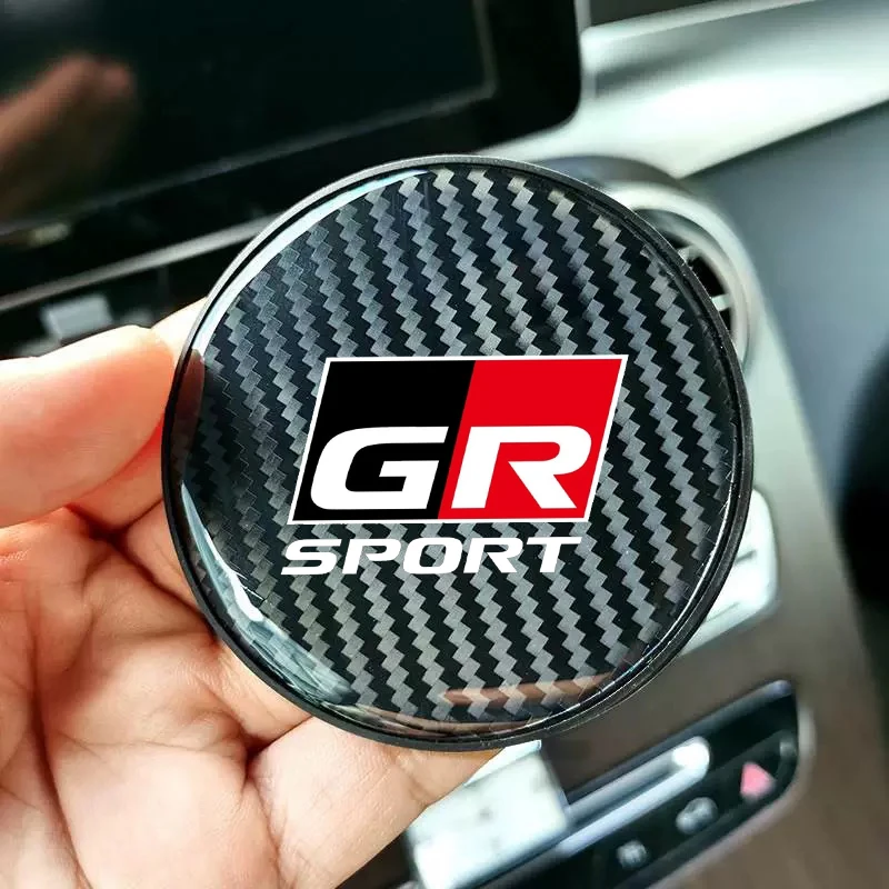 Carbon Fiber Car Coaster Water Cup Non-Slip Silica Gel Pad Holder Mat For Toyota GR Sport Gazoo Racing Supra Yaris 86 Corolla