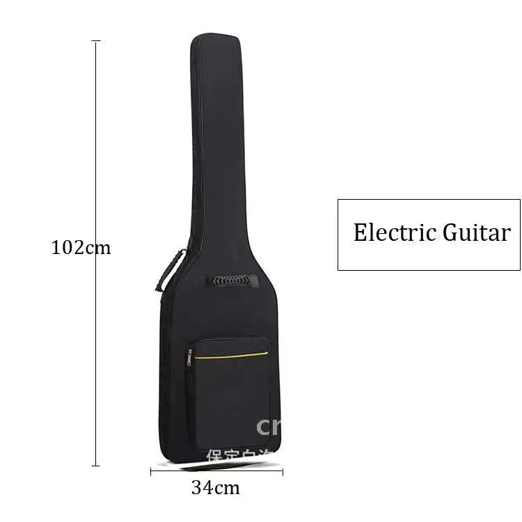 Instrumentos impermeables bajo doble correa acolchada guitarra negra correa eléctrica hombro eléctrico mochila bolsa de guitarra