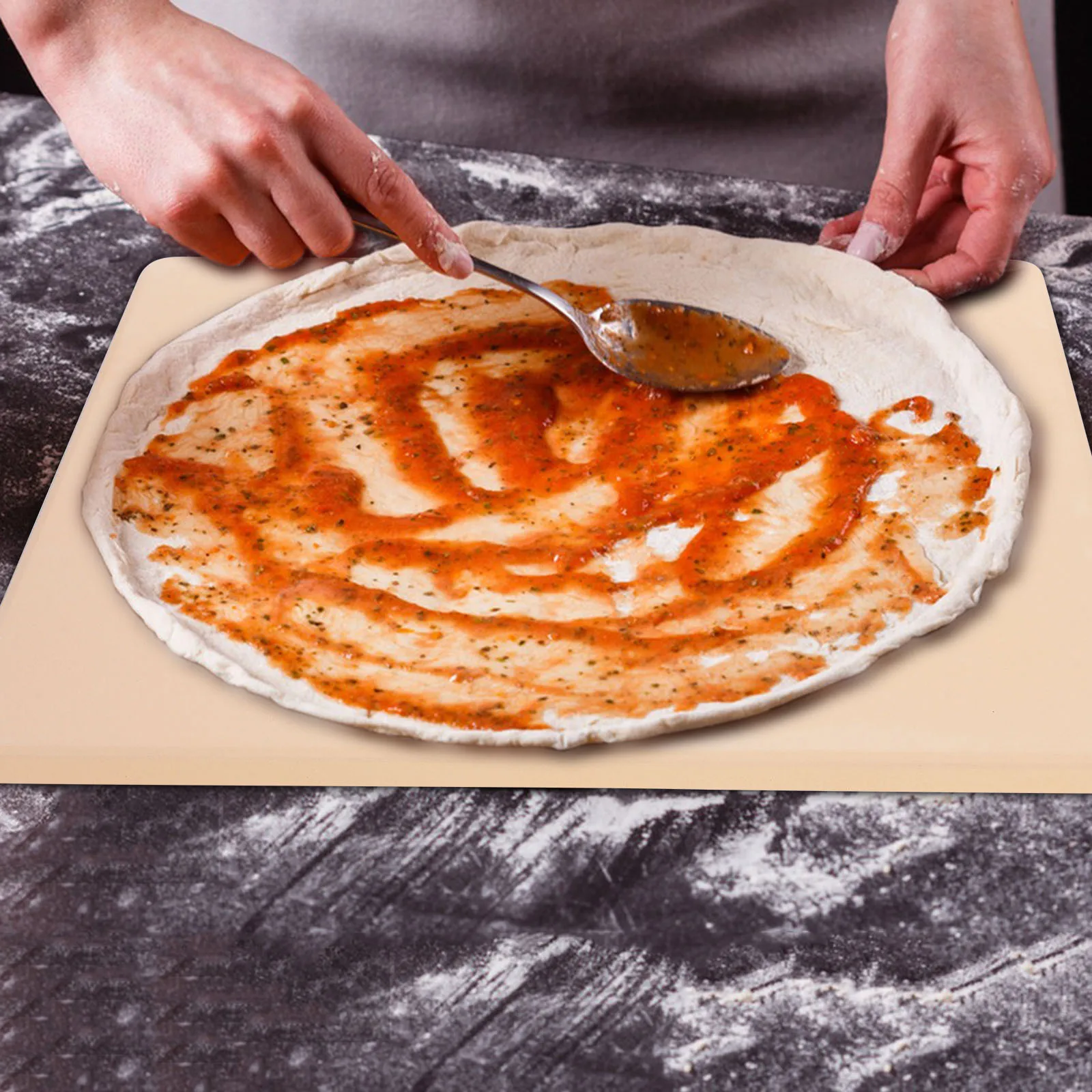 

Square Pizza Stone 280x260mm Cordierite Oven Bake Stone Bread Pan Heavy Duty Kitchen Tool for Grill Home DIY Baking