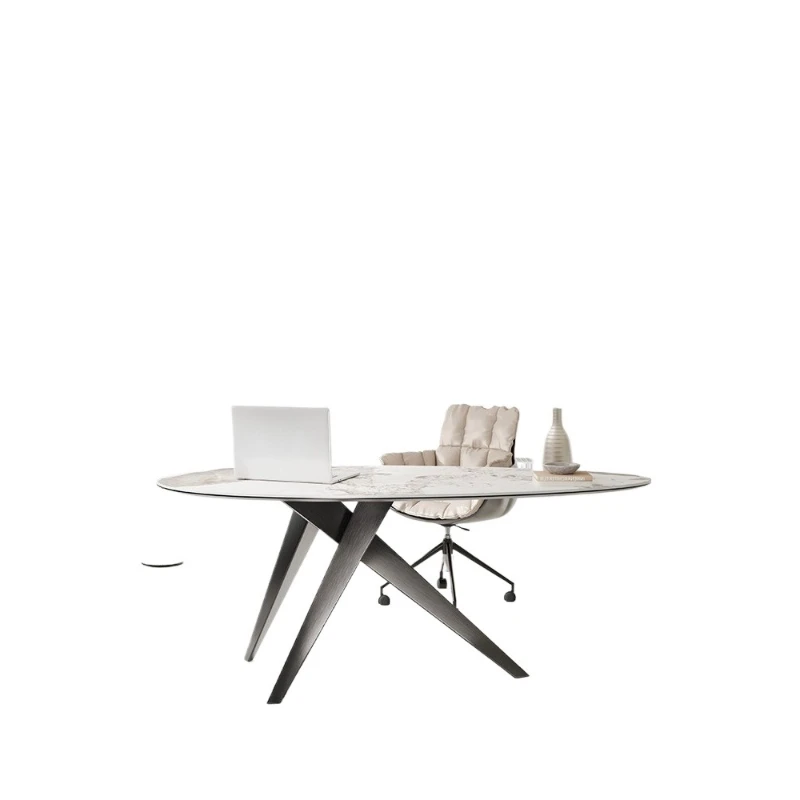 

Italian minimalist rock slab desk premium workbench household special-shaped computer desk