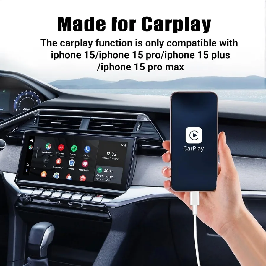 2パック 3フィート 車載CarPlayケーブル Apple iPhone 16 Pro 16 15 Pro Max 15 Plus 15 USB A to USB C CarPlay充電コード iPad Pro 12.9対応